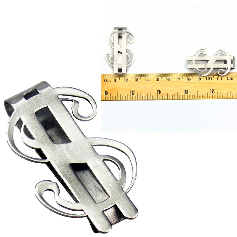 1pcs Stainless Steel Money Wallet Clips Dollar Sign Shape Banknote Clips Metal Money Folder Credit Card Holder - Image 4