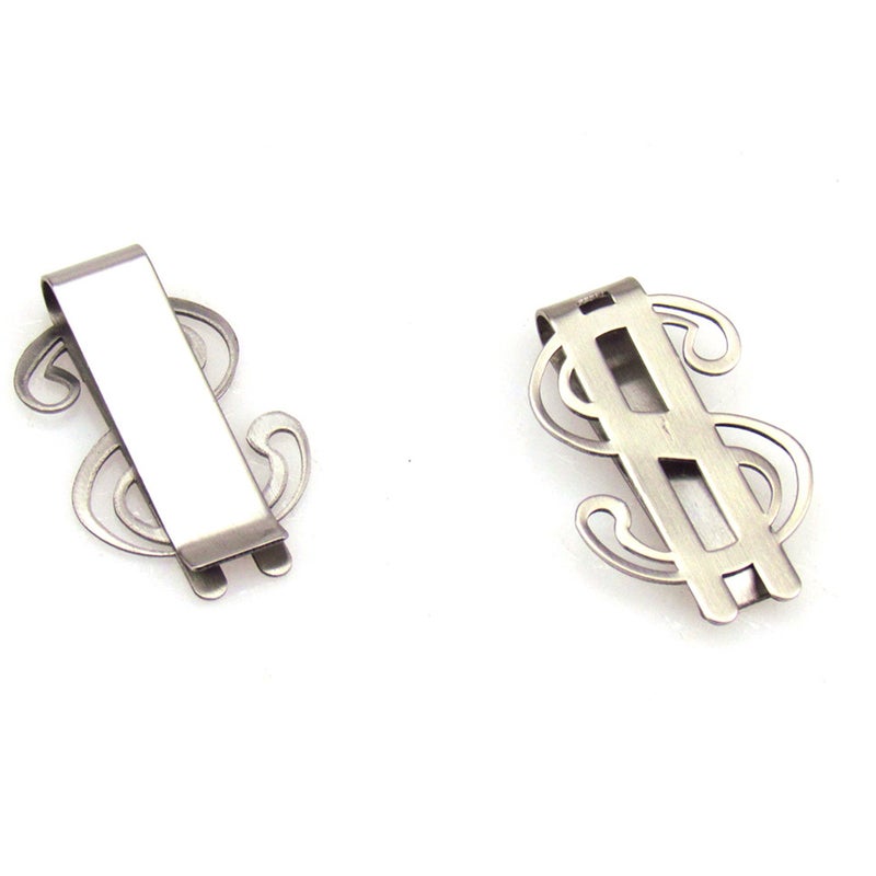 1pcs Stainless Steel Money Wallet Clips Dollar Sign Shape Banknote Clips Metal Money Folder Credit Card Holder - Image 3
