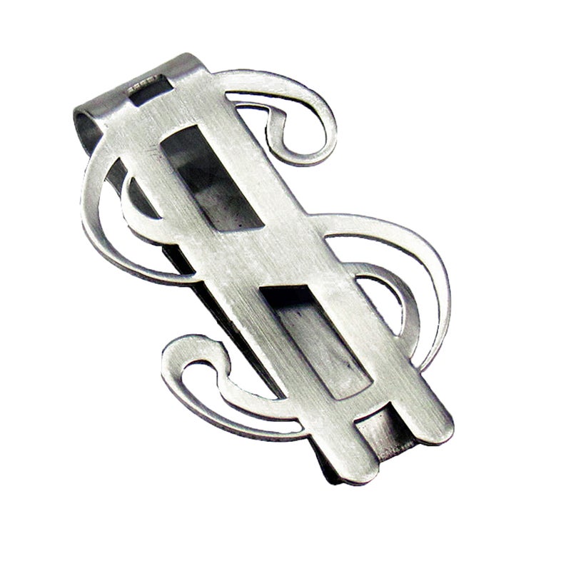 1pcs Stainless Steel Money Wallet Clips Dollar Sign Shape Banknote Clips Metal Money Folder Credit Card Holder - Image 1