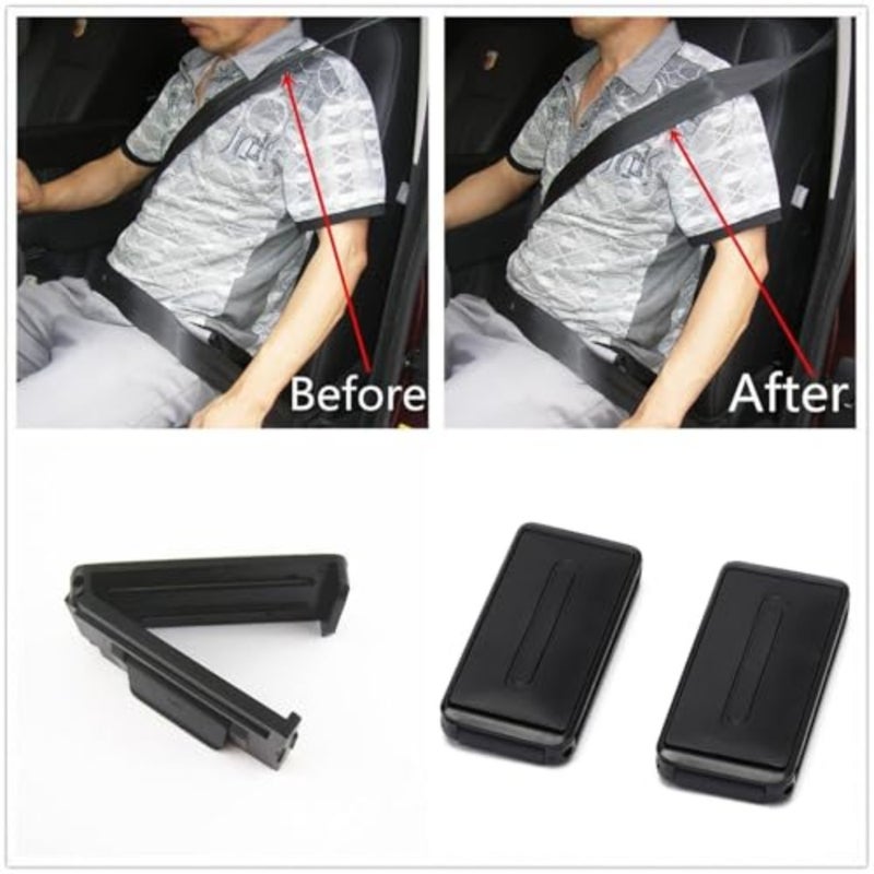 Car Seat Belt Adjuster, Seatbelt Clips, Auto Car Seat Belt Clamp, Smart Adjust Seat Belts to Relax Shoulder Neck Tension While Driving Black, Pack of 4 Pieces - Image 5