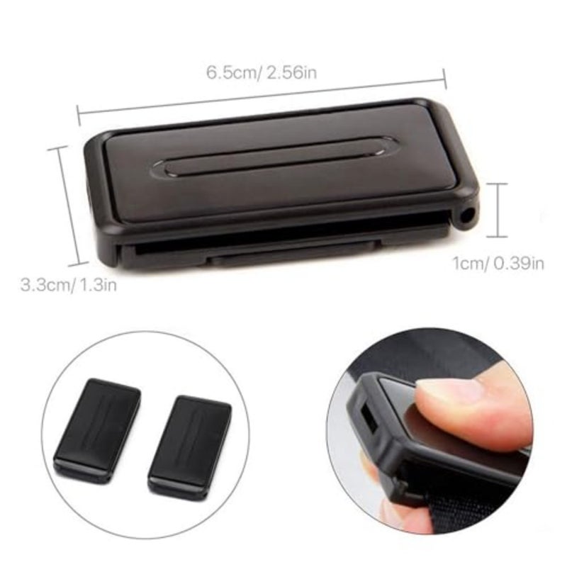Car Seat Belt Adjuster, Seatbelt Clips, Auto Car Seat Belt Clamp, Smart Adjust Seat Belts to Relax Shoulder Neck Tension While Driving Black, Pack of 4 Pieces - Image 3