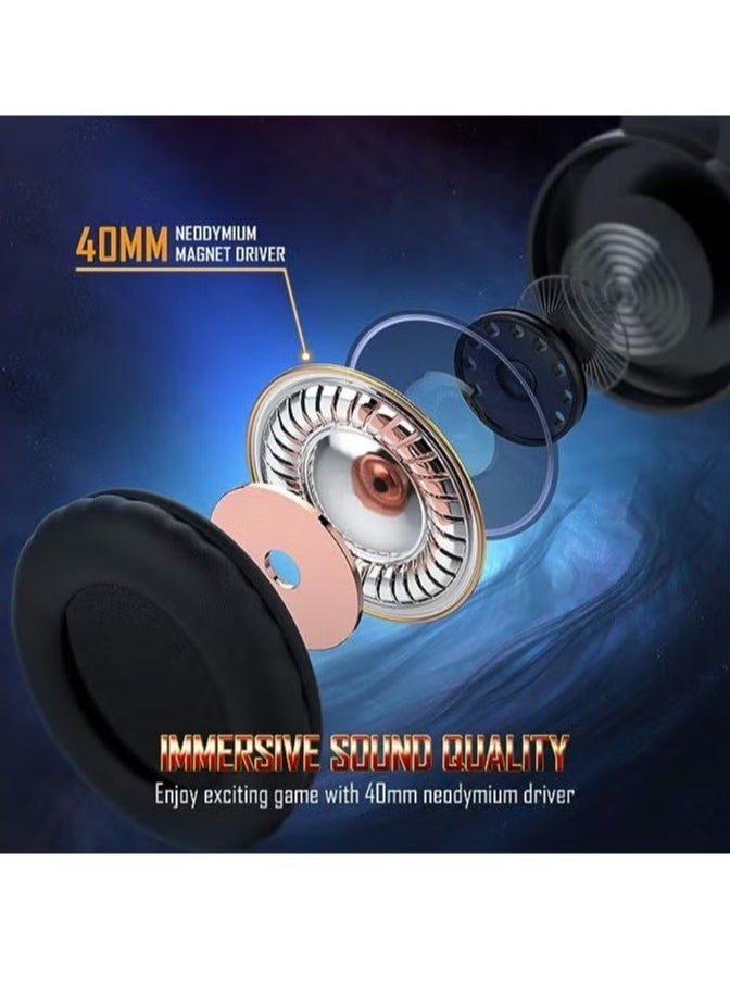 onikuma Professional Gaming Headphone with RGB Backlight – High-Quality Stereo Sound, Noise-Canceling Microphone, and Comfortable Design – Adjustable Headband, Soft Ear Cushions – Ideal for Gaming, Streaming & Communication  - Image 4