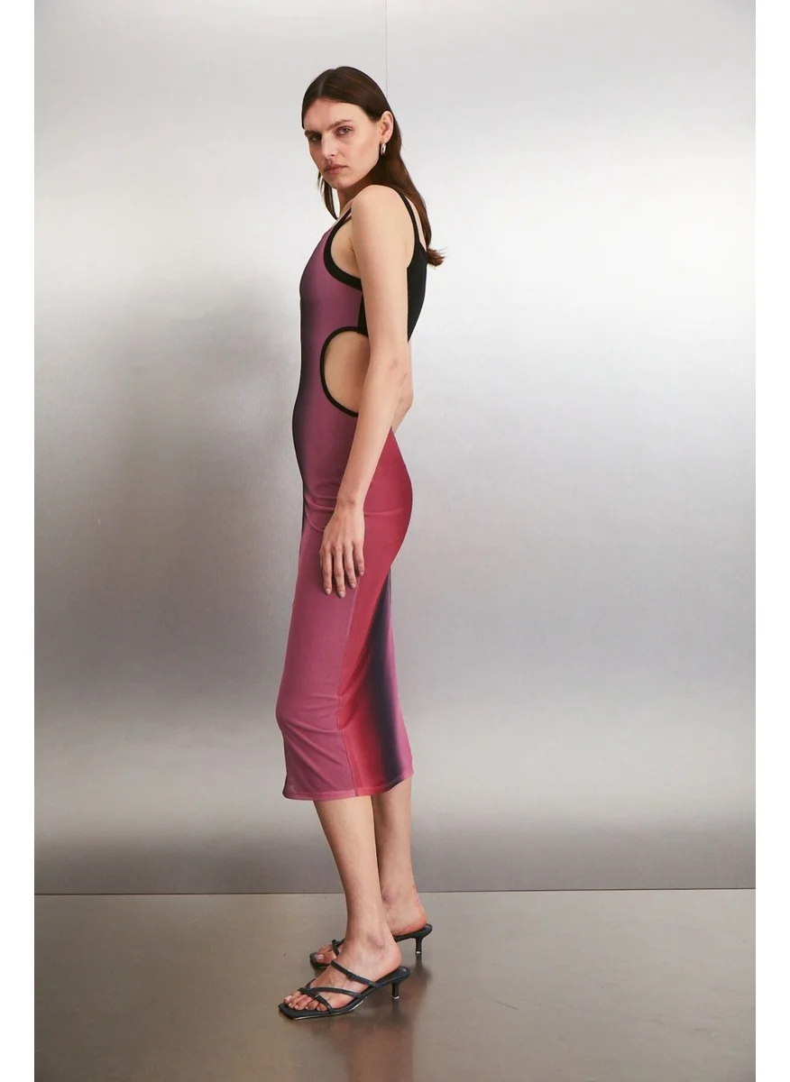 GRIMELANGE Nuala Women's Low-Cut Tulle Red - Pink Dress