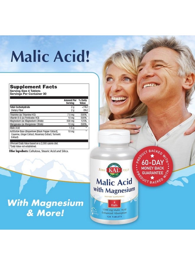 Kal Malic Acid with Magnesium Tablets, 120 Count - Image 2