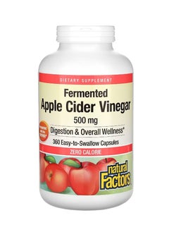 natural Factors Fermented Apple Cider Vinegar 500 mg 360 Easy To Swallow Capsules  - Image 1