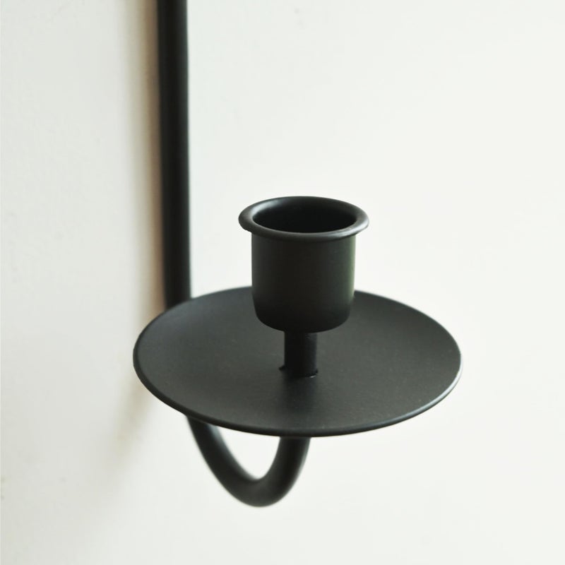 Remenna Metal Wall Candle Sconce Holder Set of 2 Wall Mount Candle Holders Modern Wall Candle Sconces Hanging for Living Room Farmhouse Fireplace Wedding 16.5"Ã—5"Ã—3" (Black) - Image 3
