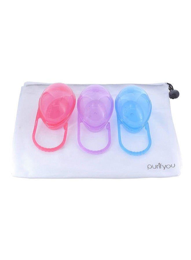 purifyou PurePouch BPA-Free Pacifier Case, Pacifier Holder & Nipple Shield Case for Travel, Set of 3 with. - Image 1
