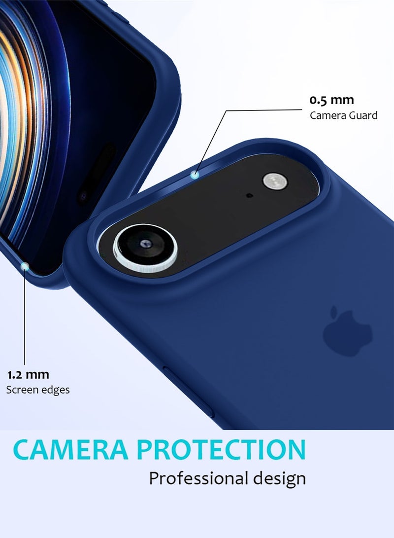 Wtech Apple iPhone Air 5G 2025 Luxury Premium Quality Liquid Silicone Case Cover (MCRPSN) - Navy Blue - Image 4
