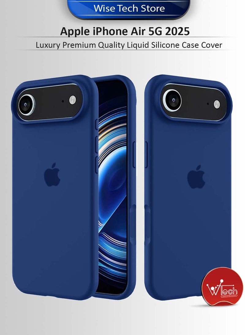 Wtech Apple iPhone Air 5G 2025 Luxury Premium Quality Liquid Silicone Case Cover (MCRPSN) - Navy Blue - Image 1