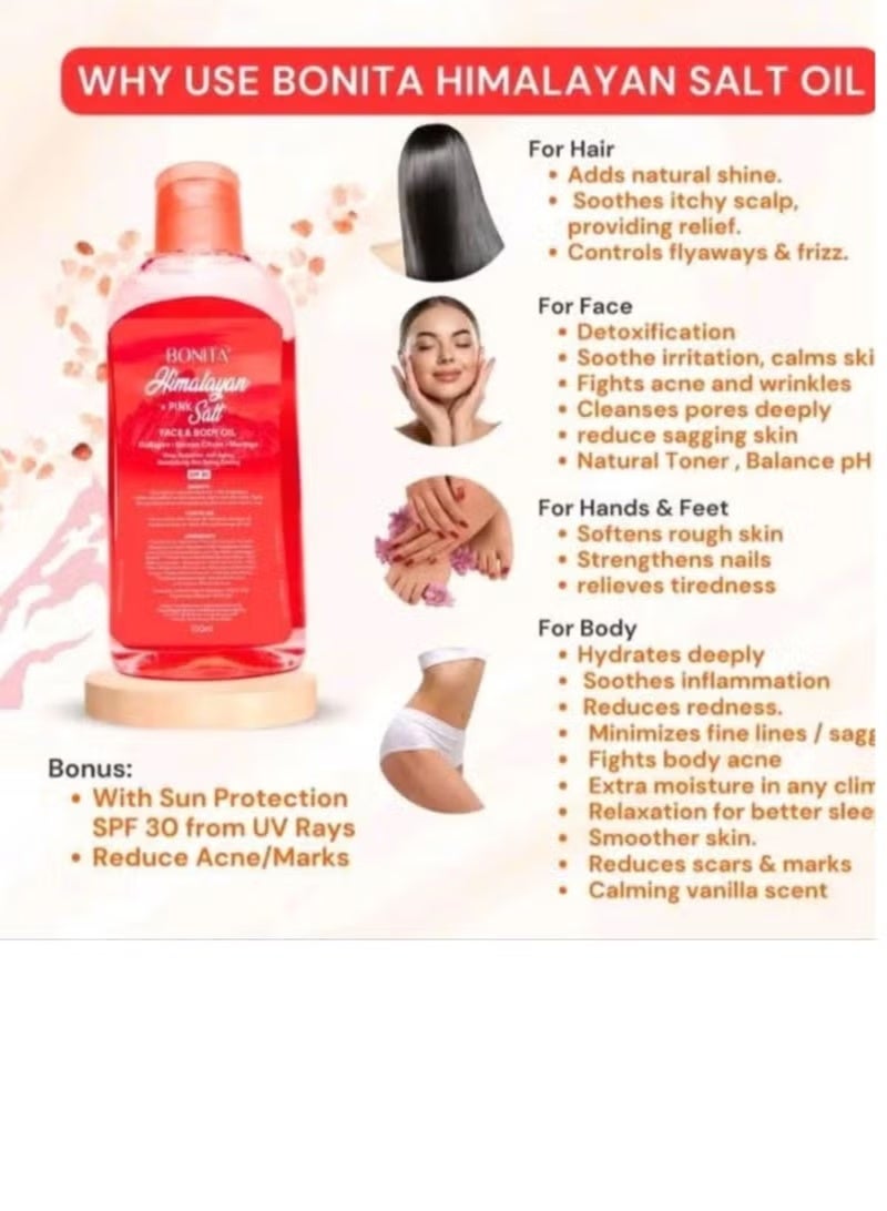بونيتا زيت هيمالايا الملح الوردي المُشع: سر طبيعي شامل لإحياء البشرة والشعر - Image 2