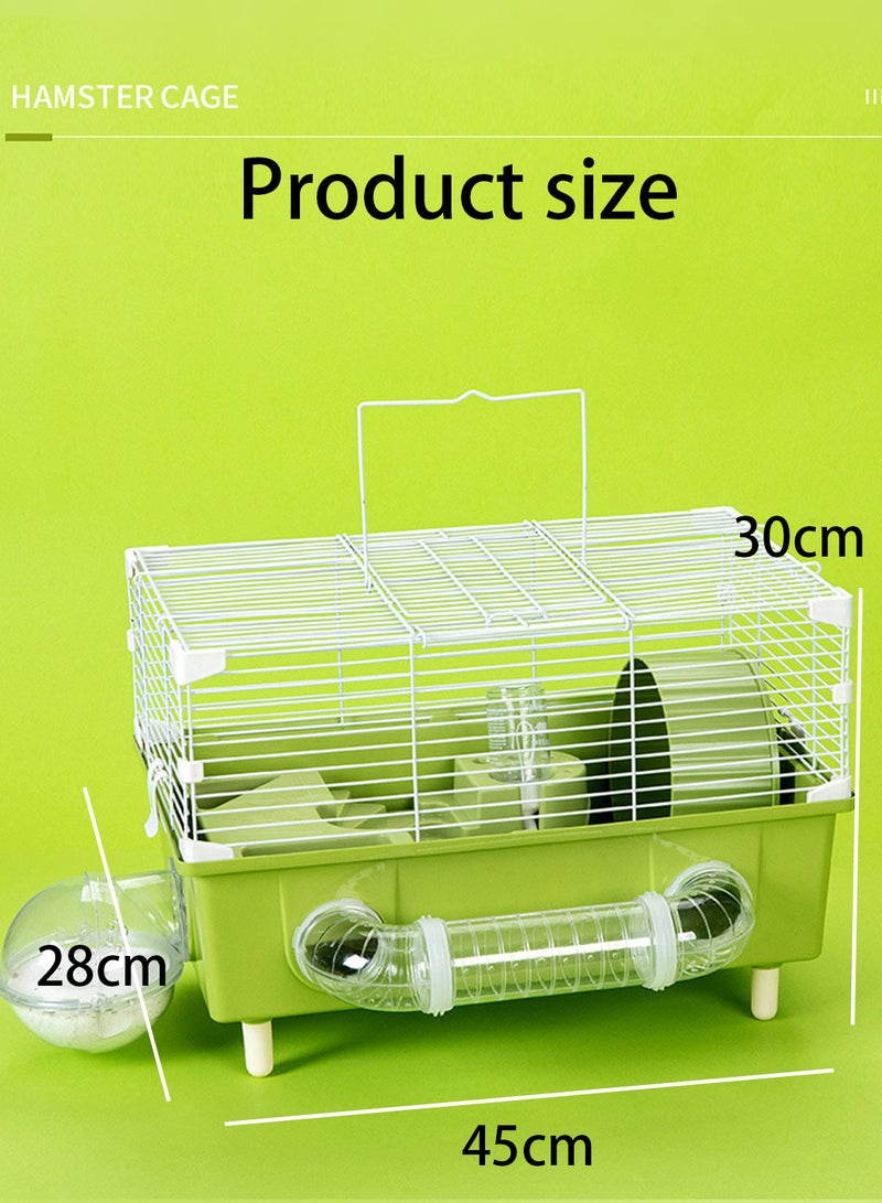 Kidle Portable Hamster Cage Small Animal Cage Small Animal Cage with Portable Carry Handle Room with Wheel Food Dish Water Bottle - Image 3
