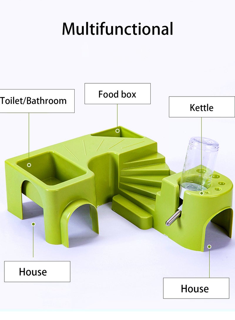 Kidle Portable Hamster Cage Small Animal Cage Small Animal Cage with Portable Carry Handle Room with Wheel Food Dish Water Bottle - Image 5