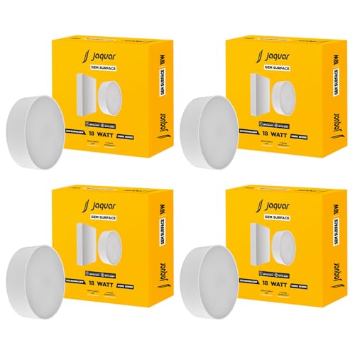 Jaquar Polycarbonate 18W LED Gem Trimless Round Surface Mount Down Light | No False Ceiling Required | Cool Day Light (6500K) | (Pack of 4) - Image 1
