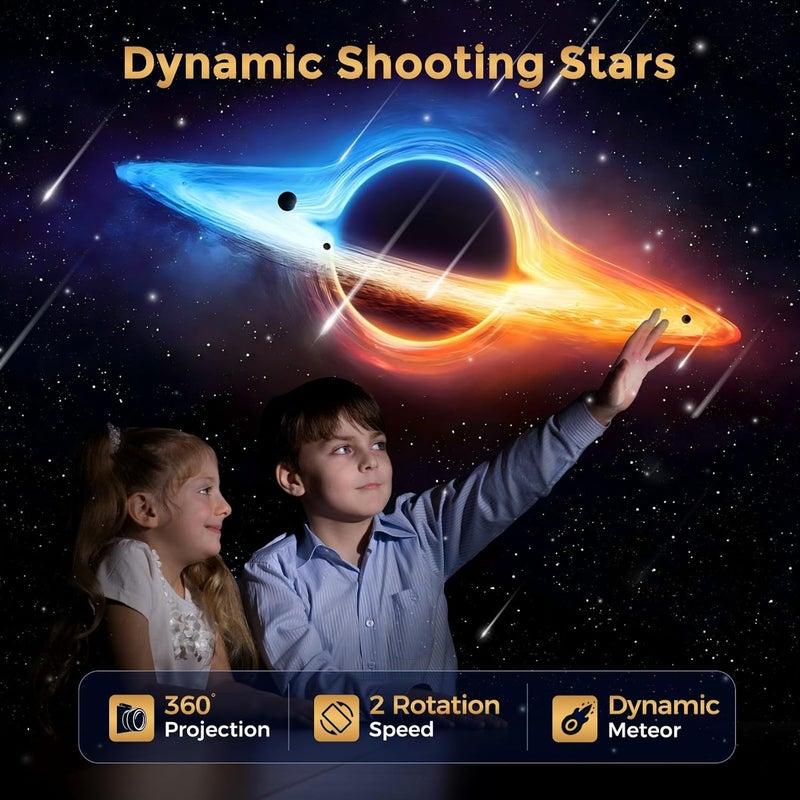 MERTTURM Galaxy Projector, Planetarium Projector Star Night Light Ceiling Space Starry Sky Projector with Light Strip Meteor and Auto Timer for Kids Bedroom Birthday Christmas Gift (White) - Image 3