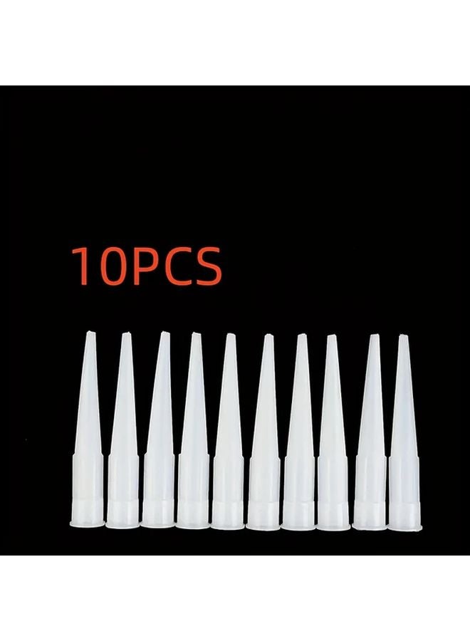 10pcs Universal Slit Mouth Silicone Glue Gun Nozzles For Caulking And Resin - Image 1