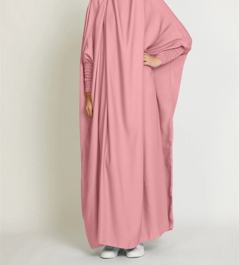 Elegant Solid Color Long Robe for Women Pink 