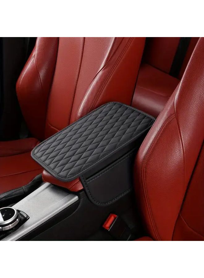 Gray Car Armrest Protective Cover Heightening Pad for Long Distance Driving - Image 1