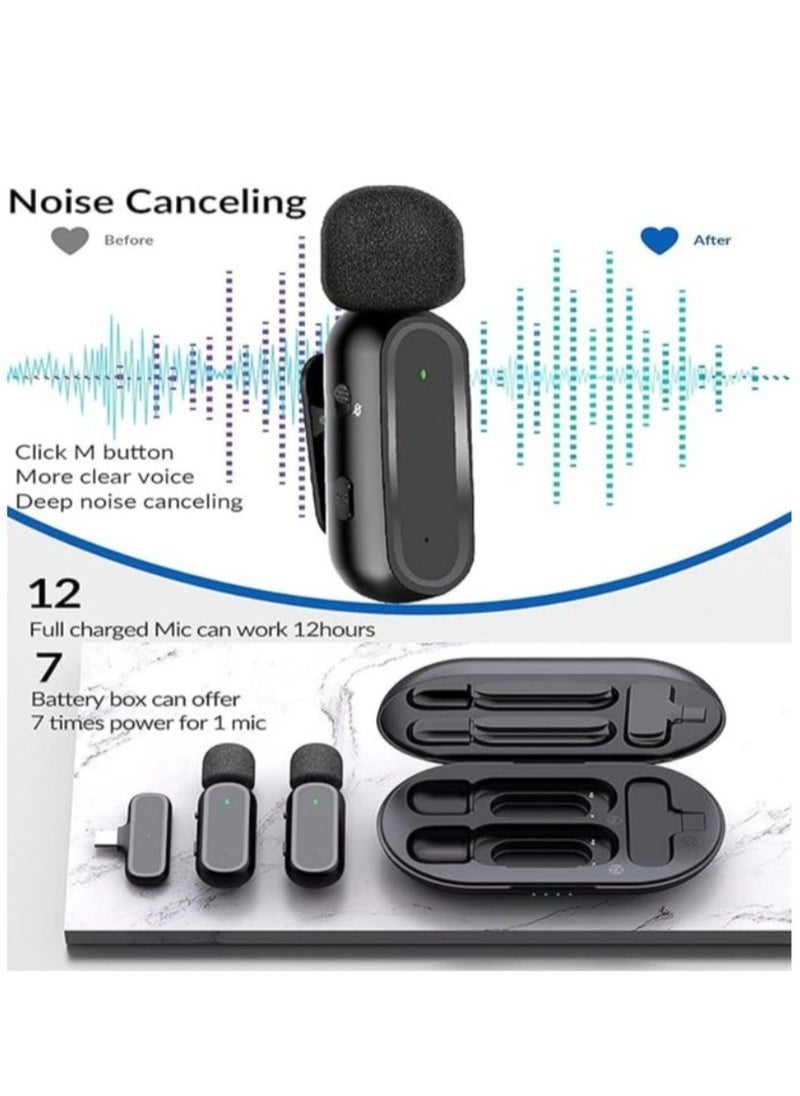 Generic - Wireless Lavalier Microphone For IPhone IPad, Plug And Play Mini Mic With Charging Bin Earbud For YouTube TikTok Live Streaming Gaming (2 Lightning Mics) - Image 1