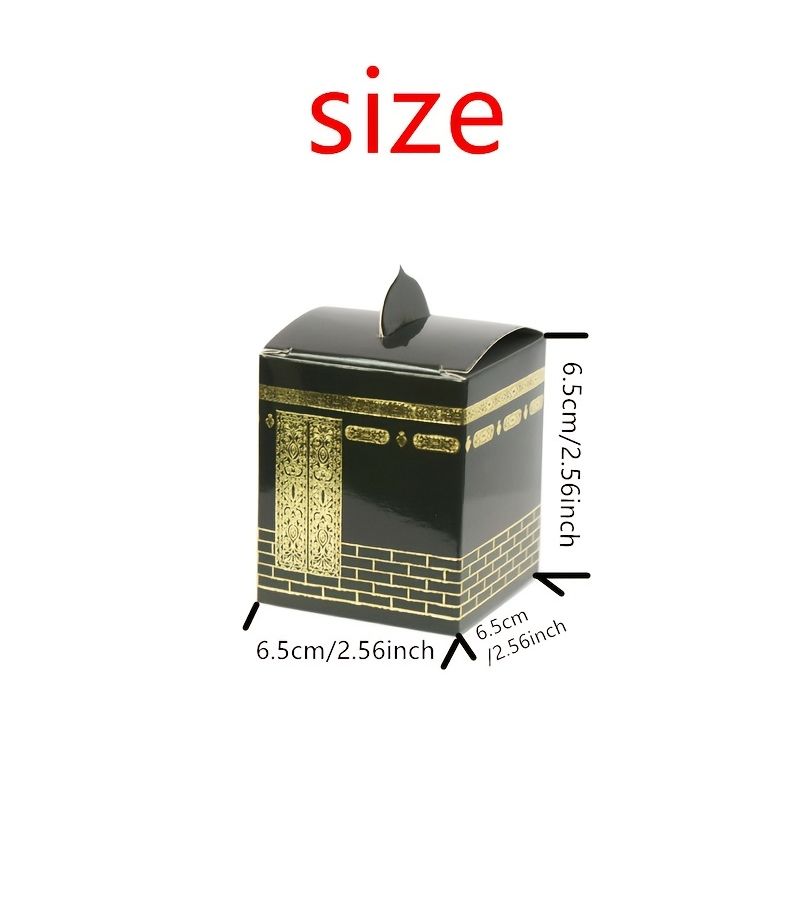 20pcs Umrah Black Candy Boxes for Eid Ramadan Muslim Pilgrimage Gifts - Image 3
