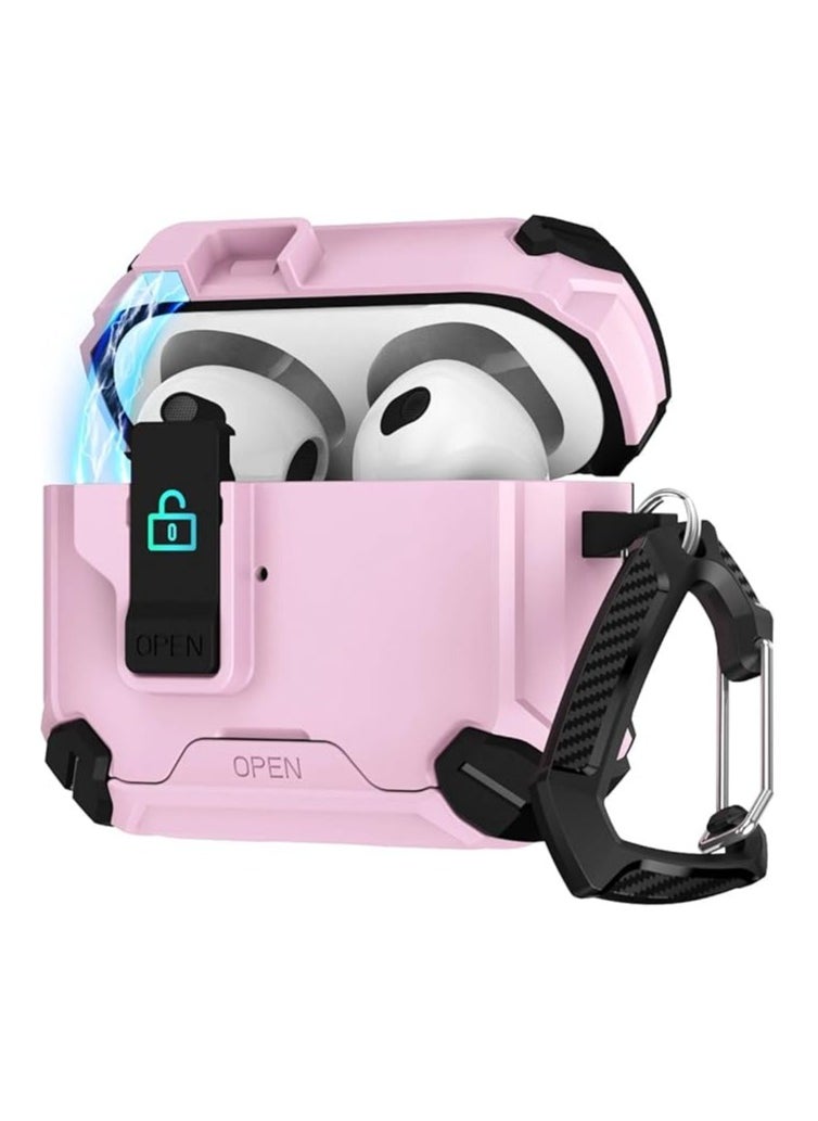 Generic - Compatible with AirPods Pro 2nd/1st Generation, Case Cover with Phone Holder and Magnetic Auto Closure Case Airpod pro 2 (Pink @ Black) - Image 1