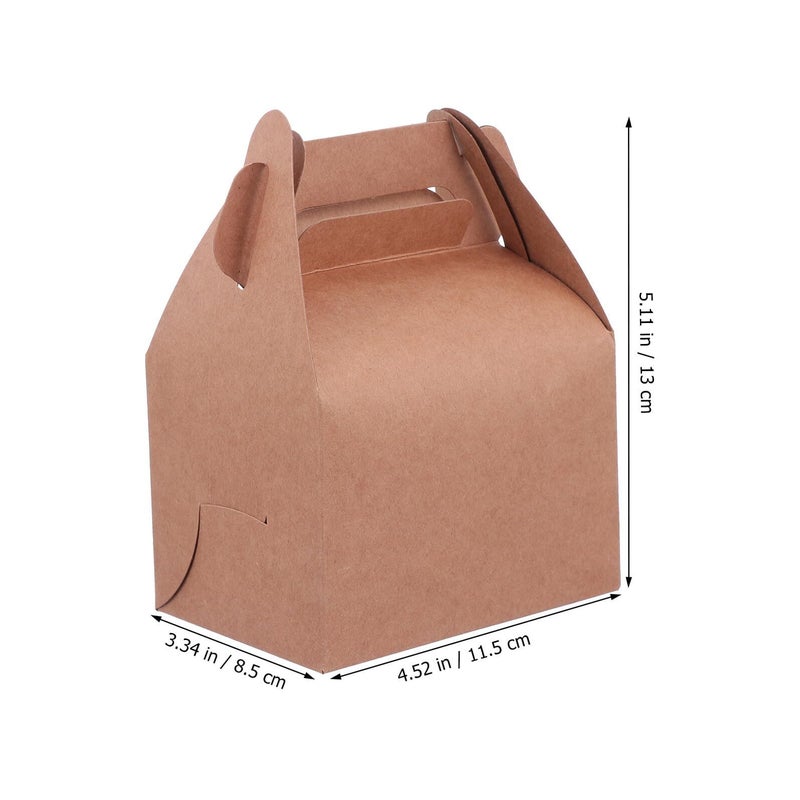 10 Kraft White Cardboard Foldable Cake Box Set Portable Pastry Biscuit Packaging For Bakery Takeout Small Size - Image 3