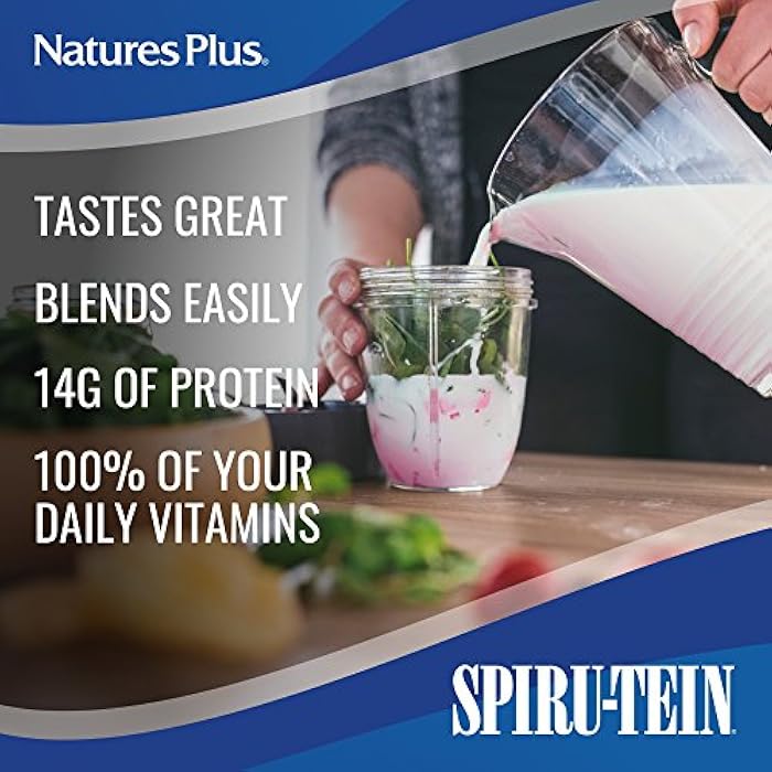 NaturesPlus SPIRU-TEIN Protein Powder Meal - Strawberry - 8 Packets - Plant-Based Protein Shake - Non-GMO, Vegetarian, Gluten Free - 8 Servings - Image 3