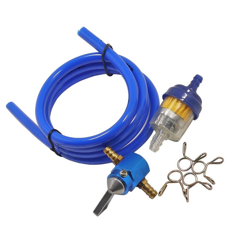 3.28 Ft Flexible Fuel Pipe Hose Tube Inline Gas Tank Switch Petcock Valve Filter Hose Clamp Kit With Fuel Filter And Clip Blue 1 4 Set For Motorcycle Dirt Bike ATV Modification Repair Replacement - Image 2
