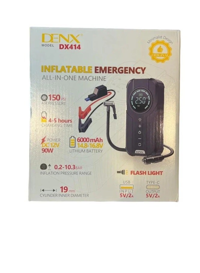 Denx Inflatable Emergency All-in-one Machine, Car Starter, Superfast Inflator,  LED Light - Image 3