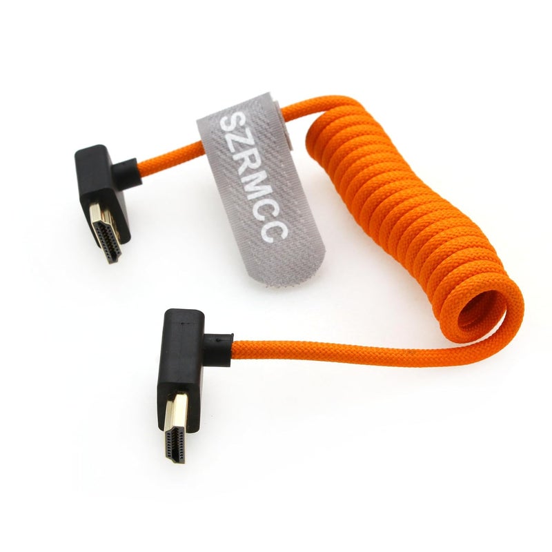 اس زد ار ام سي سي كابل 8K HDMI إلى HDMI بزاوية علوية وسفلية فائق السرعة ملفوف مضفر للكاميرا Z Cam E2 Sony FX6 FX9 Canon EOS C70 C300 Portkeys BM5 Atomos Ninjav V Shogun Monitor - Image 5