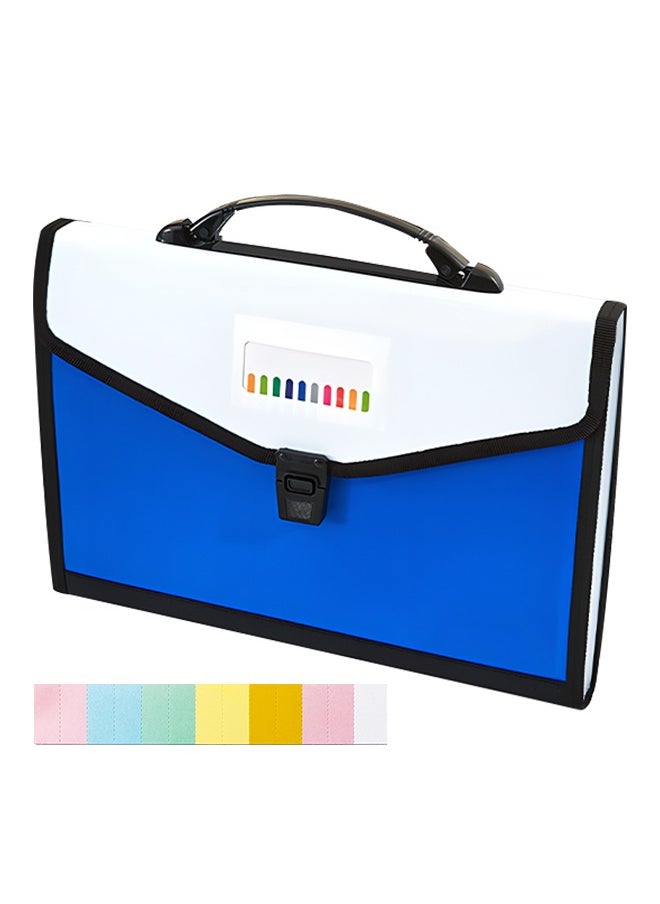 Generic - 13-Pockets Expanding File Folder With Handle,Plastic Accordion Filling File Folder,Portable Document Storage Bag With Label，For Bills, Receipts, Office Supplies, Documents/A4 Size - Image 1