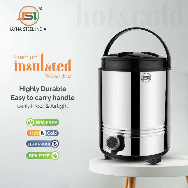 JSI Stainless Steel Water Jug 5 Liters for Office Home Kitchen I PUF Thermally Insulated I Hot Cold Water Dispenser I Keeps Beverages Fresh I Easy to use Maintain I BPA Free I Durable Sturdy - Image 5