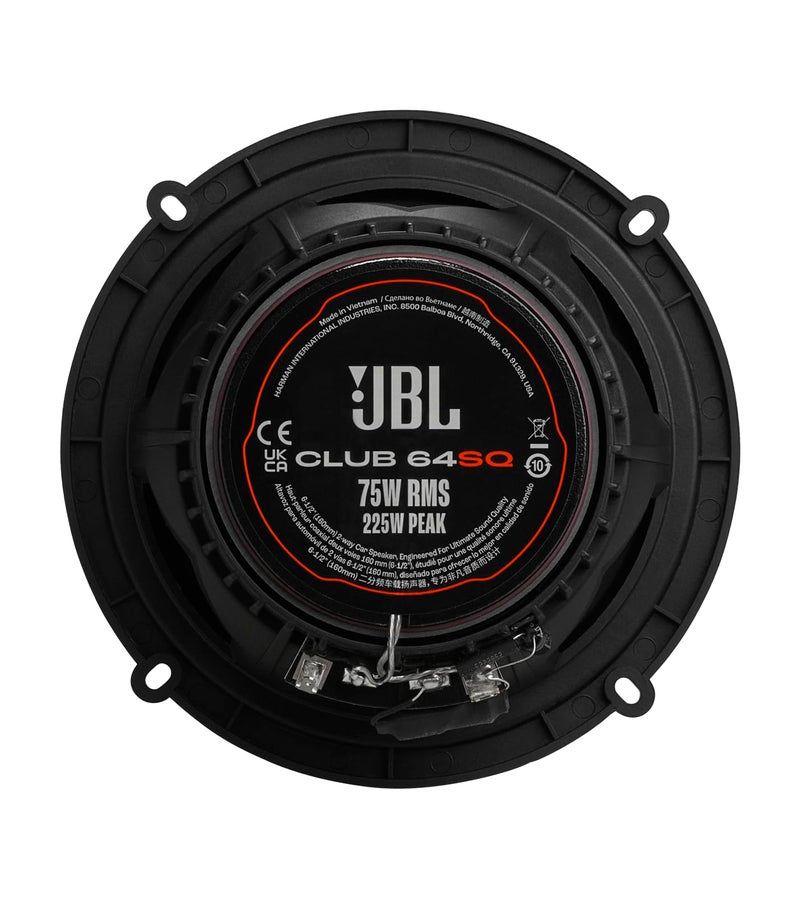 JBL Club 64SQ - 6-1/2” Two-Way car Audio Speaker Premium Speaker, 75W RMS, 225W Peak, Sensitivity (@ 2.83V): 93dB, Frequency Response: 48Hz – 21kHz, Nominal Impedance: 3.0 ohms - Image 4