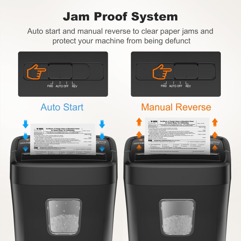 Bonsaii 6 Sheet High Security Micro Cut Paper Shredder, Credit Cards/Mail/Staples/Clips Shredder for Home Use with 4.2 Gallon Bin (C261-D) - Image 5