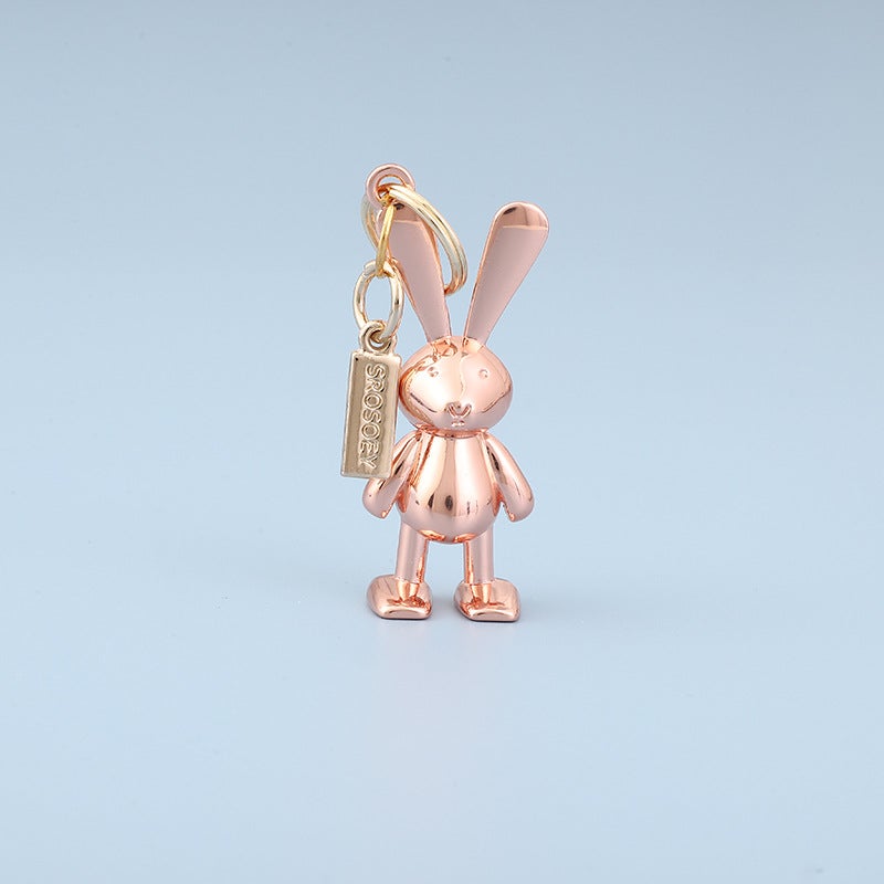 Car Keychain Metal Plating Rabbit Pendant - Image 3