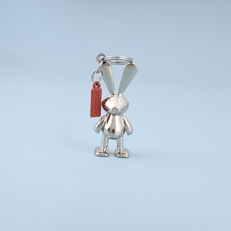 Car Keychain Metal Plating Rabbit Pendant - Image 4