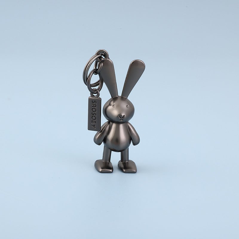 Car Keychain Metal Plating Rabbit Pendant - Image 2