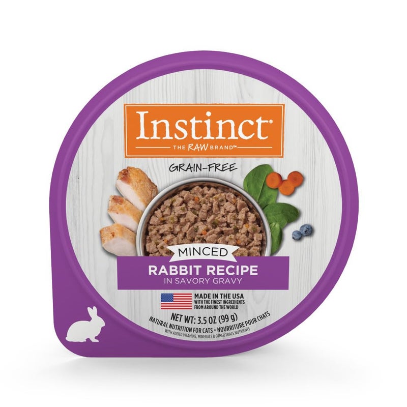 Instinct Original Minced Natural Wet Cat Food, Grain Free Recipe - Real Rabbit, 3.5 oz. Cups (Pack of 12) - Image 1