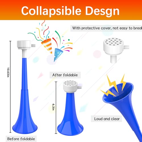 Ouffun Vuvuzelas Soccer Horn Collapsible Blow Horns Noise Maker Loud Sound Sports Horn Noisemaker for Sporting Events School Graduation Games Party Supplies Favors Accessories - Image 5