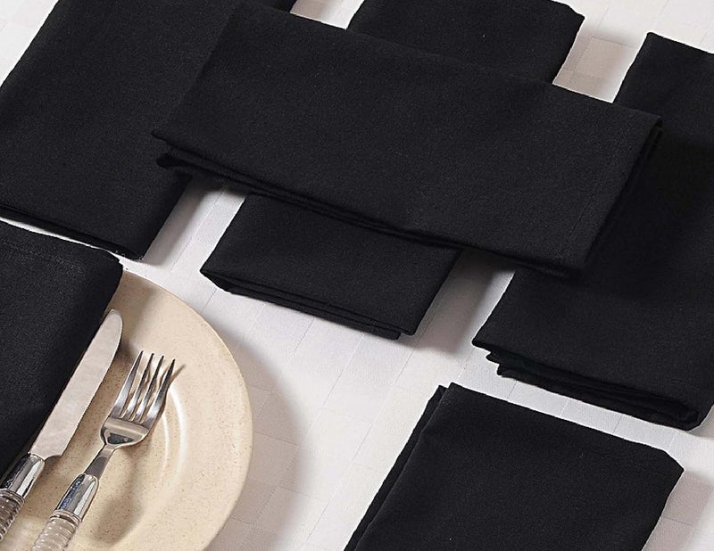 ShalinIndia Black Napkins Set of 6; Cotton Table Linens; Spring Decorations for Home - Image 2