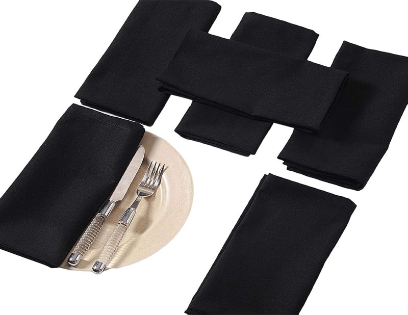 ShalinIndia Black Napkins Set of 6; Cotton Table Linens; Spring Decorations for Home - Image 1