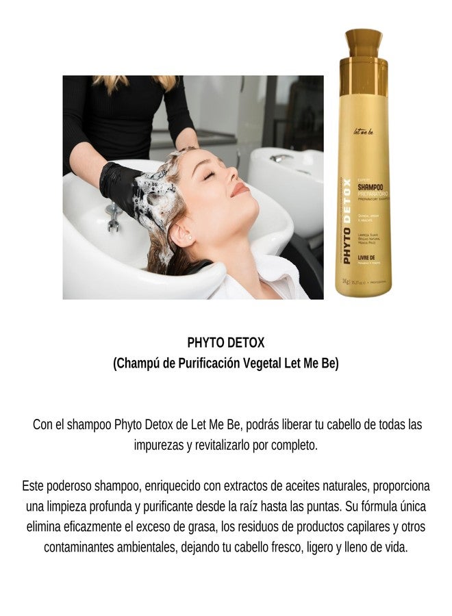 Let Me Be Phyto Detox Clarifying Shampoo 1000ml 33.8 fl oz Pre-Treatment Cleanser for Smoothing or Keratin Process - Image 2