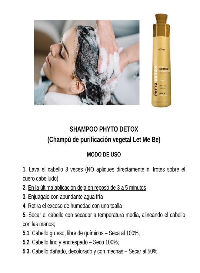 Let Me Be Phyto Detox Clarifying Shampoo 1000ml 33.8 fl oz Pre-Treatment Cleanser for Smoothing or Keratin Process - Image 4