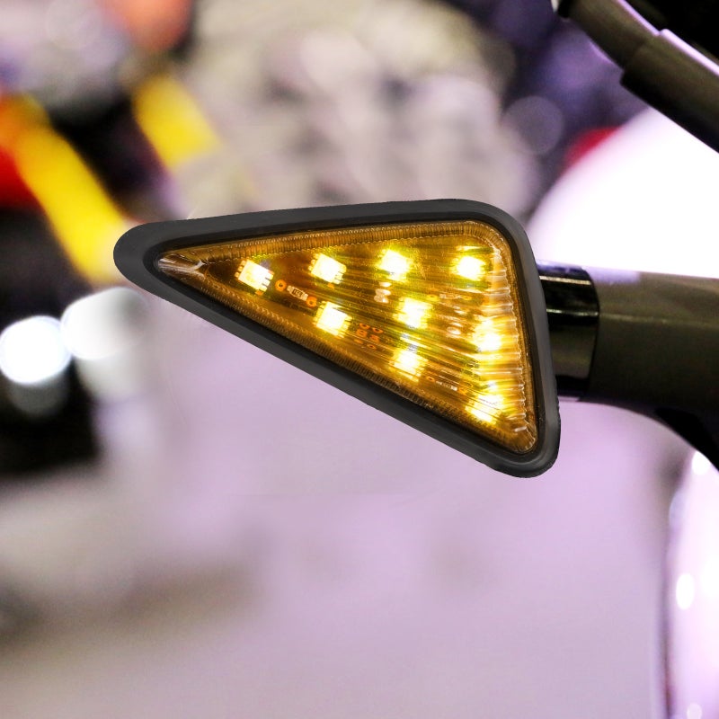 2 Pcs Motorcycle Turn Signals Amber Motorcycle Indicator Lights Front Turn Signals - Image 3