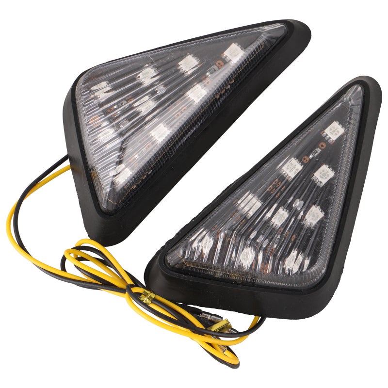 2 Pcs Motorcycle Turn Signals Amber Motorcycle Indicator Lights Front Turn Signals - Image 1