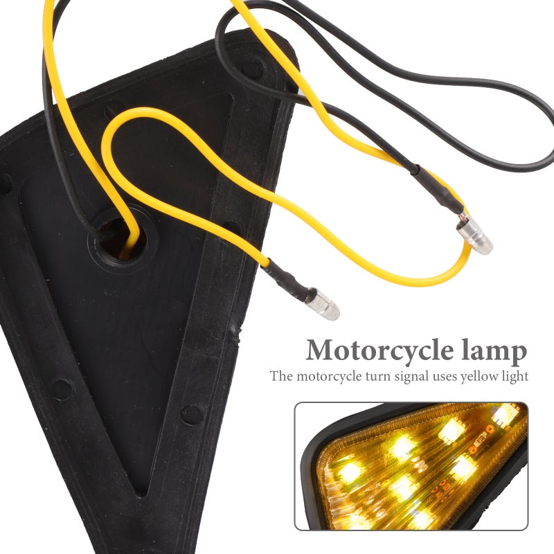 2 Pcs Motorcycle Turn Signals Amber Motorcycle Indicator Lights Front Turn Signals - Image 5