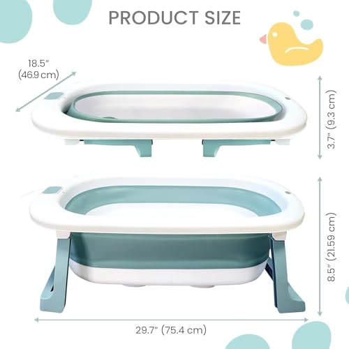 Clefairy Baby Bathtub Portable, Collapsible Toddler Bath Tub for Kids, Foldable Infant Shower Basin, Anti Slip Skid Proof New Born Toddler Bathing Support Baby - Image 3