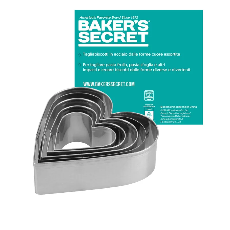 Simply Kitchen  Set 5 Heart-Shaped 18/0 Steel Cookie Cutters  | Best Price UAE