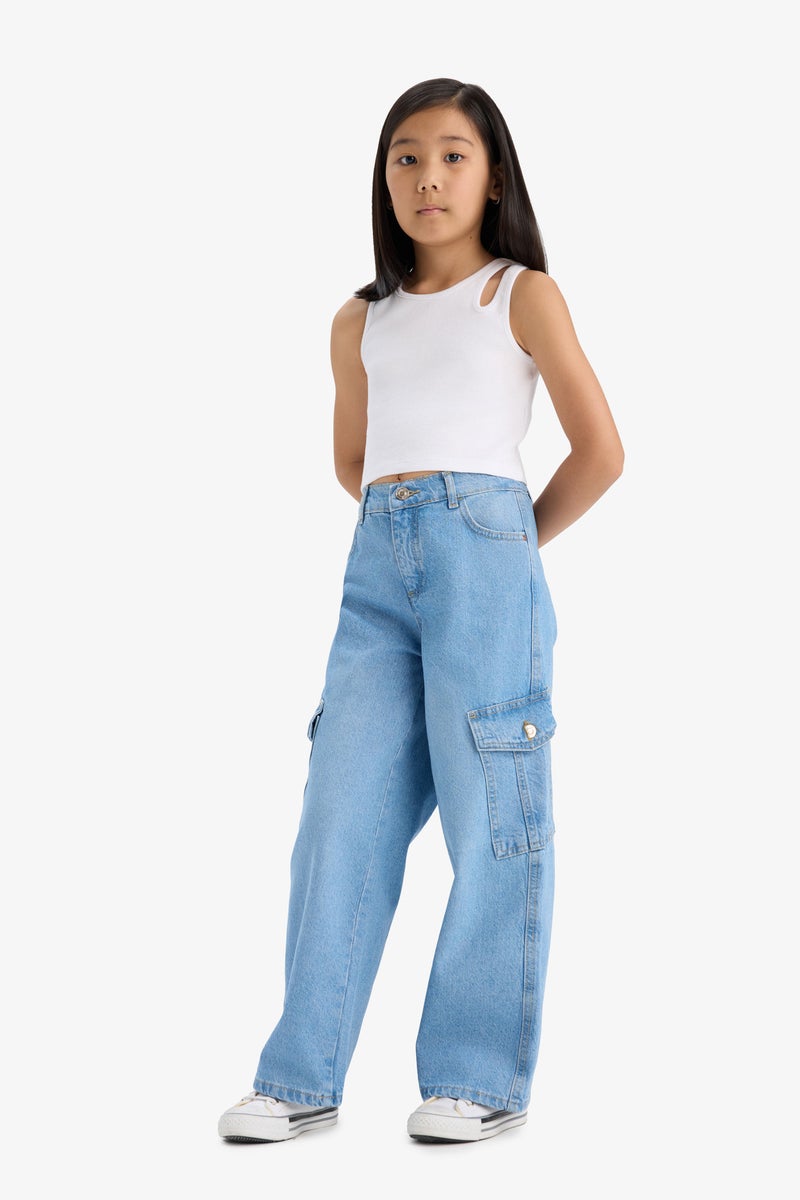 DeFacto Blue Girl Jean Trousers Casual - Image 5