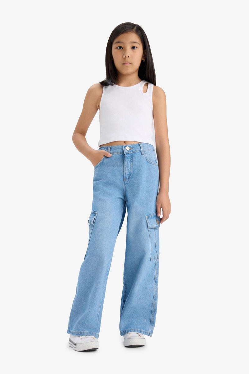 DeFacto Blue Girl Jean Trousers Casual - Image 2