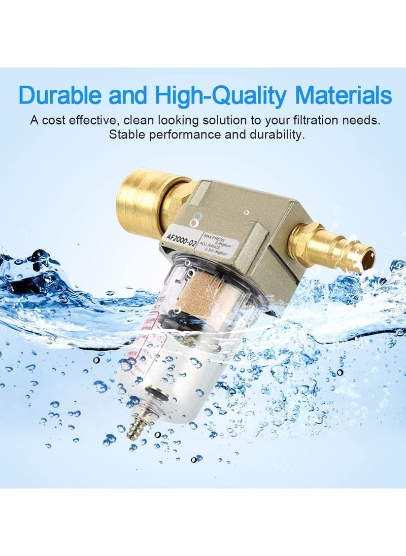 Excefore - Compressed Air Filter Air Compressor Filter 1/4", Compressed Air Regulator Air Filter Pressure Regulator Oil Water Separator Filter with Quick Coupling Connection for Compressor And Air Tools - Image 1